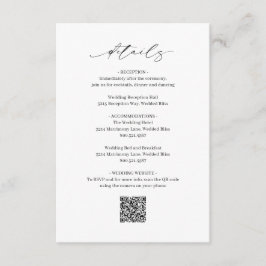 Klassischer QR Code Elegante Hochzeit Begleitkarte