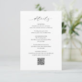 Klassischer QR Code Elegante Hochzeit Begleitkarte (Stehend Vorderseite)