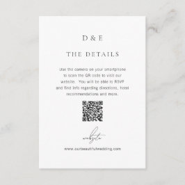 Klassischer QR Code Elegante Hochzeit Begleitkarte