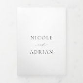 Klassischer QR Code Elegante Hochzeit Dreifach Gefaltete Einladung (Cover)