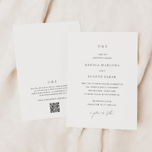 Klassischer QR Code Elegante Hochzeit Einladung