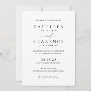 Klassischer QR Code Elegante Hochzeit Einladung