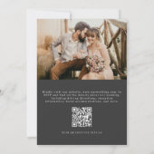 Klassischer QR-Code Elegantes Foto Hochzeit Einladung (Rückseite)