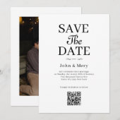 Klassischer QR-Code-Foto-Hochzeit-Save-The-Date Einladung (Vorne/Hinten)