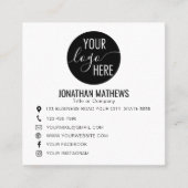 Klassischer QR-Code für Berufliche Unternehmen Quadratische Visitenkarte (Vorderseite)