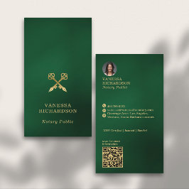 Klassischer QR-Code für grüne, vergoldete Stifte Visitenkarte