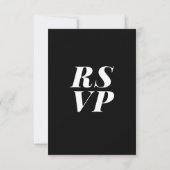 Klassischer QR-Code für Schwarze Monogramme RSVP Karte (Rückseite)