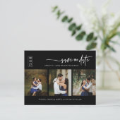 Klassischer QR-Code für schwarzes Foto Save the Da Postkarte (Stehend Vorderseite)