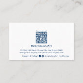 Klassischer QR-Code für Social Media-Logos in Blau Treuekarte (Rückseite)