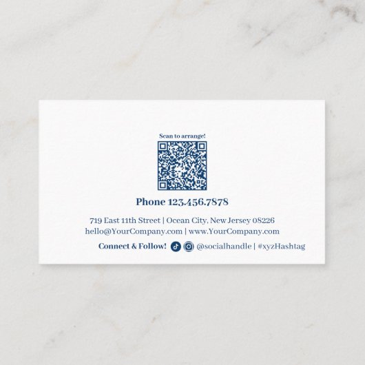 Klassischer QR-Code für Social Media-Logos in Blau Treuekarte (Rückseite)