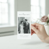 Klassischer QR-Code-Lesezeichen-Hochzeitsfoto Save The Date