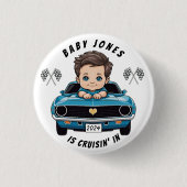 Klassischer Race Car Baby Boy Cruisin' in Dusche Button (Vorderseite)