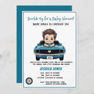 Klassischer Race Car Baby Boy Cruisin' in Dusche Einladung
