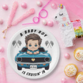 Klassischer Race Car Baby Boy Cruisin' in Dusche Pappteller (Party)