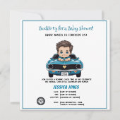 Klassischer Race Car Baby Boy Cruisin' in Dusche Save The Date (Vorderseite)