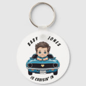 Klassischer Race Car Baby Boy Cruisin' in Dusche Schlüsselanhänger (Vorderseite)