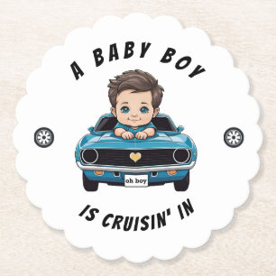 Klassischer Race Car Baby Boy Cruisin' in Dusche Untersetzer