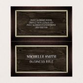 Klassischer Rahmen | Holzkörner | VINTAG Visitenkarten (Außenseite Aufgefaltet)