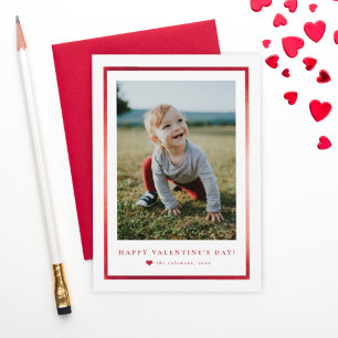 Klassischer Rahmen mit Folie Porträtfoto Valentins Mitteilungskarte