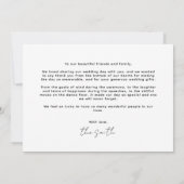 Klassischer Rahmen mit Foto-Hochzeit Dankeskarte (Rückseite)