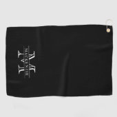 Klassischer Rand Namensmonogramm mit editierbaren  Golfhandtuch (Horizontal)