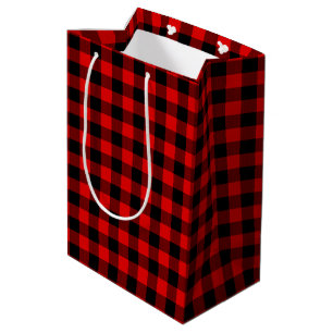 Klassischer Red Black Buffalo Lumberjack Karo Mittlere Geschenktüte