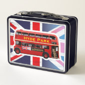 Klassischer Red London Doppeldecker Bus Metall Brotdose (Rückseite)