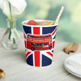 Klassischer Red London Doppeldecker Bus Pappbecher