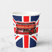 Klassischer Red London Doppeldecker Bus Pappbecher (Rückseite)