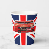 Klassischer Red London Doppeldecker Bus Pappbecher (Vorderseite)
