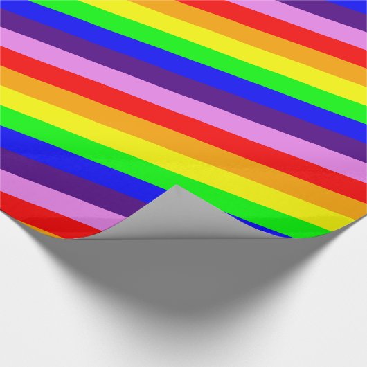 Klassischer Regenbogen Stripes helles mutiges Geschenkpapier (Ecke)
