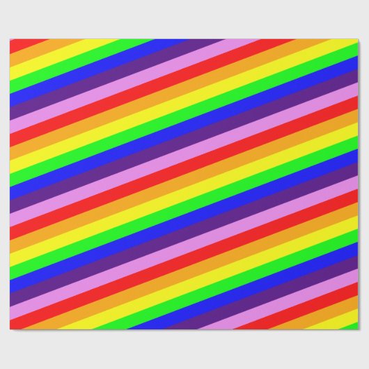 Klassischer Regenbogen Stripes helles mutiges Geschenkpapier (Flach)