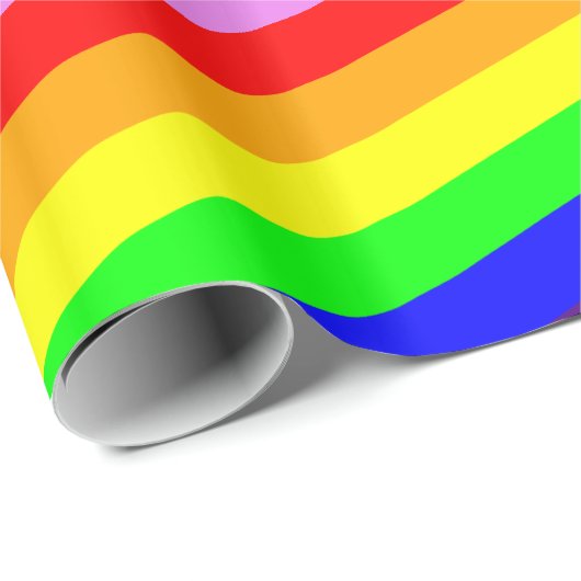 Klassischer Regenbogen Stripes helles mutiges Geschenkpapier (Rolleneckpunkt)