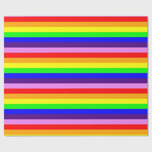 Klassischer Regenbogen Stripes helles mutiges Geschenkpapier (Flach)