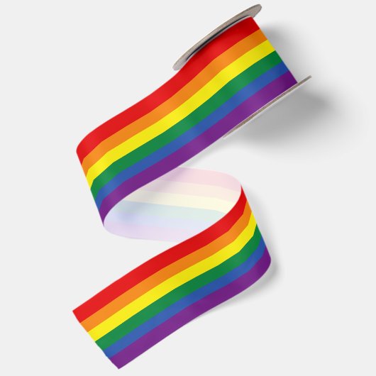 Klassischer Regenbogenstreifen Satinband (Rückseite)
