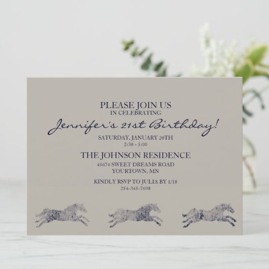 Klassischer Reittag Einladung (Stehend Vorderseite)