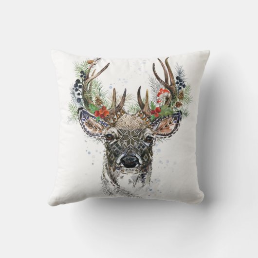 Klassischer Rentierpilz Kissen (Rückseite)