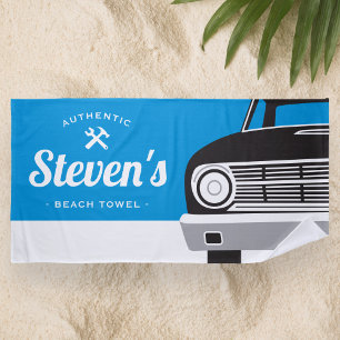 Klassischer Retro-Auto   Benutzerdefinierter Name  Strandtuch
