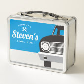 Klassischer Retro Auto-| kundengebundener Metall Lunch Box (Rückseite)