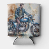 Klassischer Retro-Biker-Motiv Grafik drucken Dosenkühler (Vorderseite)