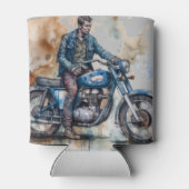 Klassischer Retro-Biker-Motiv Grafik drucken Dosenkühler (Rückseite)
