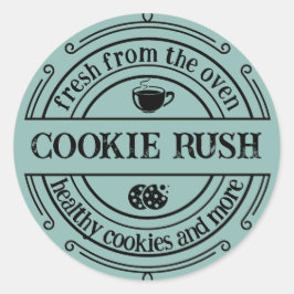 Klassischer Retro Blue Baked Goods Round Sticker