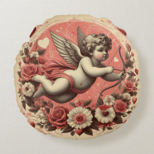 Klassischer/Retro-Cupid Valentinstag Rundes Kissen