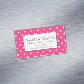 Klassischer Retro-Hellrosa Polka-Dot Magnetische Visitenkarte (Beispiel)