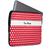 Klassischer Retro Polka Dot Roter und Weißer Name Laptopschutzhülle (Vorne Rechts)