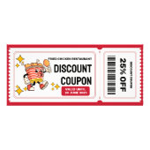 Klassischer Retro Quirky Cartoon Fried Chicken Buc Werbekarte (Vorne)