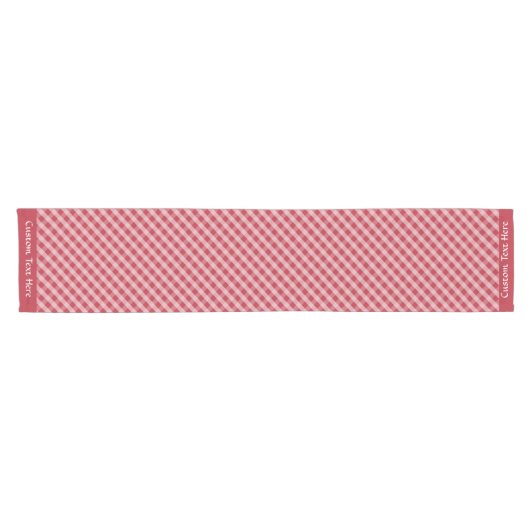 Klassischer Retro Red Checkered Gingham Pattern Na Kurzer Tischläufer (Horizontal)