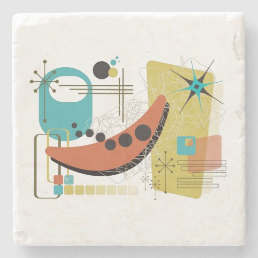 Klassischer Retro-Redux-Stone-Untersetzer Steinuntersetzer (Vorderseite)