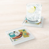 Klassischer Retro-Redux-Untersetzer Glasuntersetzer (Schrägansicht)