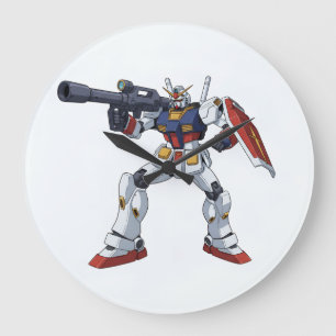 Klassischer Retro RX-78-2 Gundam Mecha Anime Illus Große Wanduhr